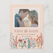 Carte Postale Rustic Boho Fleur sauvage Wedding Save the Date Ph (Devant)