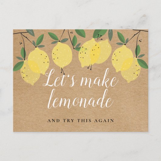 Carte Postale Rustic Boho Lemons Modifier La Date Reportée Événe (Devant)