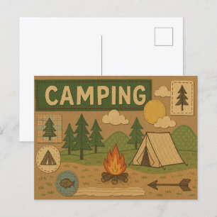 Carte Postale Rustic Camping Adventure