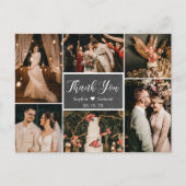 Carte Postale Rustic Chalkboard Photo Collage Mariage Merci (Devant)