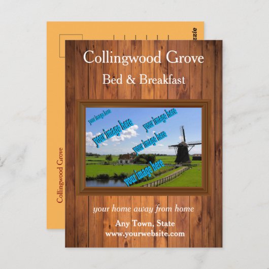 Carte Postale Rustic Chambres d'hôtes 🌿 Promotionnels (Devant / Derrière)