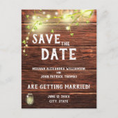 Carte Postale Rustic Country Mason String Lights Enregistrer La  (Devant)