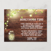 Carte Postale Rustic Country Mason String Lights Honeymoon Fund (Devant)