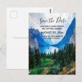 Carte Postale Rustic Country Mountains Nature Sauvez la date (Devant / Derrière)