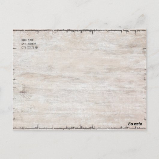 Carte Postale Rustic Deer Antlers Mariage Enregistrer la date Ca (Dos)