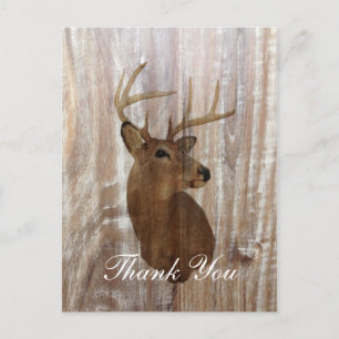 Carte Postale rustic deer the hunt is over wedding thank you