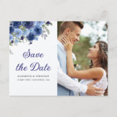 Carte Postale Rustic Elegance – Boho Navy Flower Wedding (Devant)