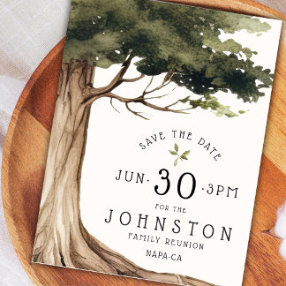 Carte Postale Rustic Family Reunion Party Enregistrer l'arbre de