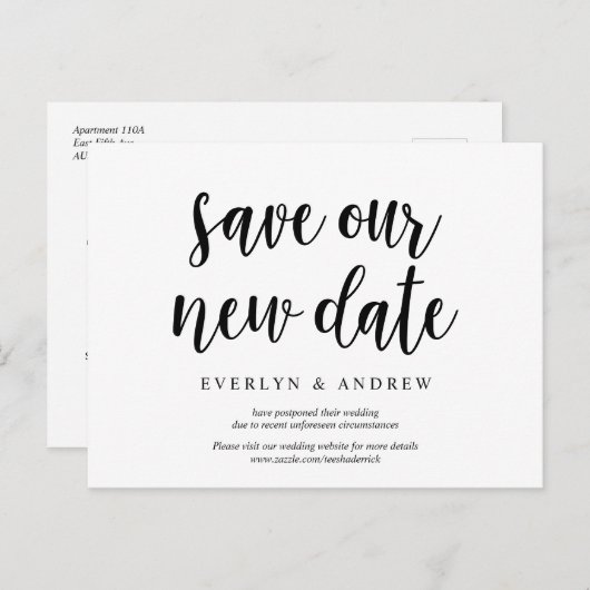 Carte Postale Rustic Farm, enregistrer notre nouvelle date, a re (Devant / Derrière)