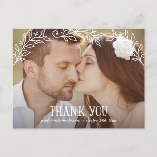 Carte Postale Rustic Floral Overlay Wedding