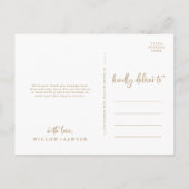 Carte Postale Rustic Gold 4 Photo Collage Mariage Merci (Dos)