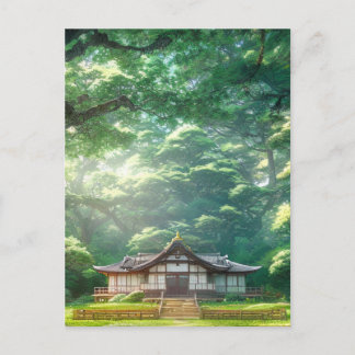Carte Postale Rustic Haven, Maison japonaise en bois