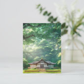 Carte Postale Rustic Haven, Maison japonaise en bois (Debout devant)