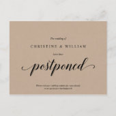 Carte Postale Rustic Kraft, Faire-part de mariage Reporté (Devant)