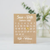 Carte Postale Rustic Kraft Gold Heart Calendrier Enregistrer la (Debout devant)