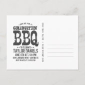 Carte Postale Rustic Kraft Graduation Photo BBQ Invitation (Dos)