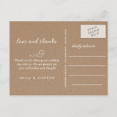 Carte Postale Rustic Kraft Papier Amour Et Merci Photo Mariage (Dos)