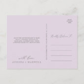 Carte Postale Rustic Lilac Multi Photo Mariage Amour et Merci (Dos)