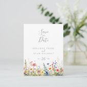 Carte Postale Rustic Meadow Botanical Save the Date (Debout devant)