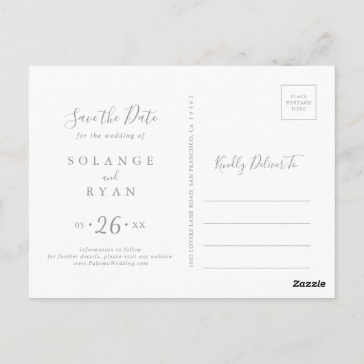 Carte Postale Rustic Meadow Botanical Save the Date (Dos)