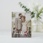 Carte Postale Rustic Moody photo Mariage verticale Merci (Debout devant)