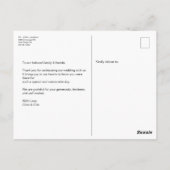 Carte Postale Rustic Moody photo Mariage verticale Merci (Dos)