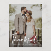 Carte Postale Rustic Moody photo Mariage verticale Merci (Devant)