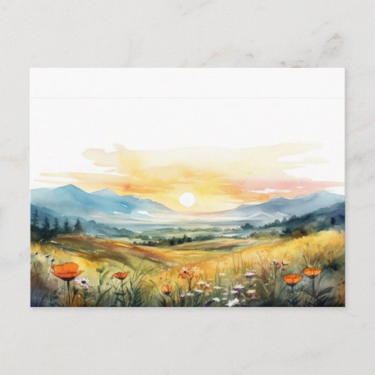 Carte Postale Rustic Mountain Forest Faire-part de mariage (Devant)