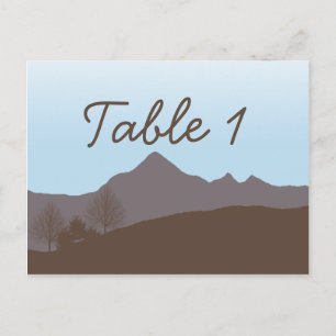 Carte Postale Rustic Mountain Watercolor Numéro de la table