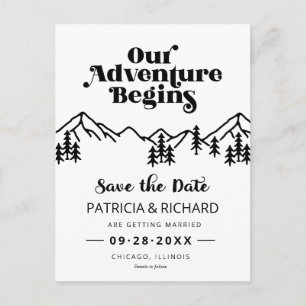 Carte Postale Rustic Mountains Mariage Extérieur Enregistrer La