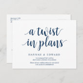 Carte Postale Rustic Navy Blue, un rebondissement dans les plans (Devant / Derrière)