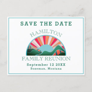 Carte Postale Rustic Outdoor Family Reunion Enregistrer La Date