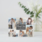 Carte Postale Rustic Photo Collage Chalkboard Mariage Merci (Debout devant)
