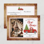 Carte Postale Rustic Red Christmas Truck Tree Nouvelle adresse M (Devant / Derrière)