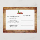 Carte Postale Rustic Red Christmas Truck Tree Nouvelle adresse M (Dos)
