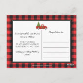 Carte Postale Rustic Red Noël Camion Buffalo Plaid Déménagement (Dos)