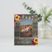 Carte Postale Rustic Rose et Aster Save the Date Photo (Debout devant)