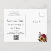 Carte Postale Rustic Rose et Aster Save the Date Photo (Dos)