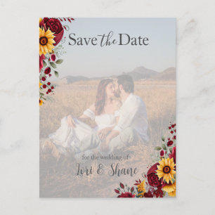 Carte Postale Rustic Rose et Aster Save the Date Photo