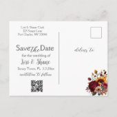 Carte Postale Rustic Rose et Aster Save the Date Photo (Dos)