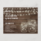 Carte Postale RUSTIC RSVP Mason Jars Chaînes Éclairages Budget (Devant)