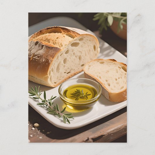 Carte Postale Rustic Sourdough Bread Olive Oil (Devant)
