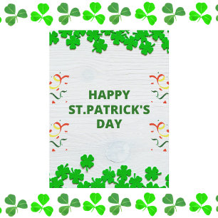 Carte Postale Rustic St. Patrick’s Day Shamrock Celebration