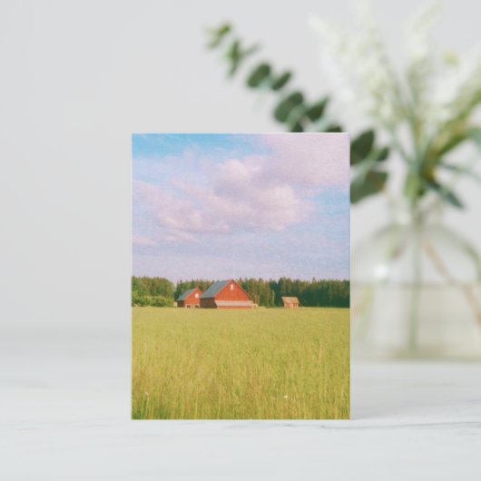 Carte Postale Rustic summer field, Helsingia, Sweden (Debout devant)