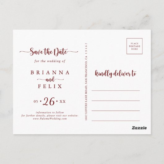 Carte Postale Rustic Summer Floral Horizontal Enregistrer la dat (Dos)