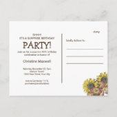 Carte postale Rustic Surprise Sunflower 50e annive (Dos)