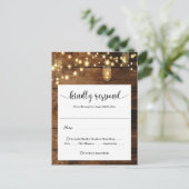 Carte Postale  Rustic Wedding RSVP  (Debout devant)