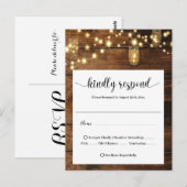 Carte Postale  Rustic Wedding RSVP  (Devant / Derrière)