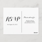 Carte Postale  Rustic Wedding RSVP  (Dos)
