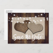 Carte Postale Rustic Wedding Save The Date Postcard (Devant / Derrière)